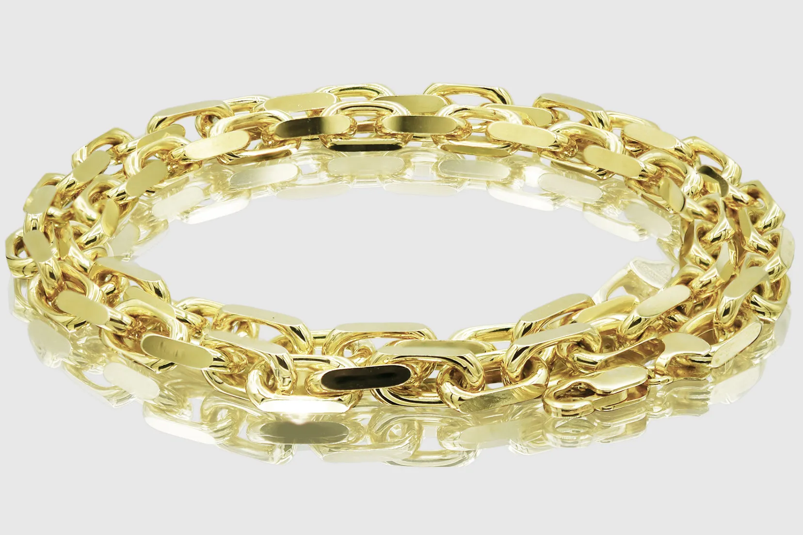 3mm - 8mm 10k Solid Heavy Cable Link Yellow Gold Necklace