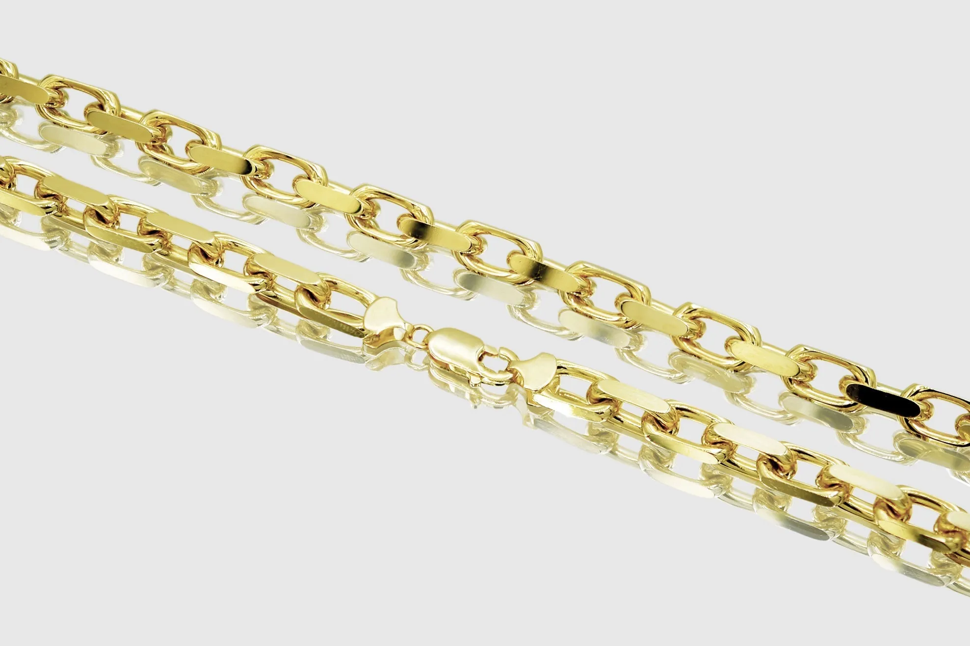 3mm - 8mm 10k Solid Heavy Cable Link Yellow Gold Necklace