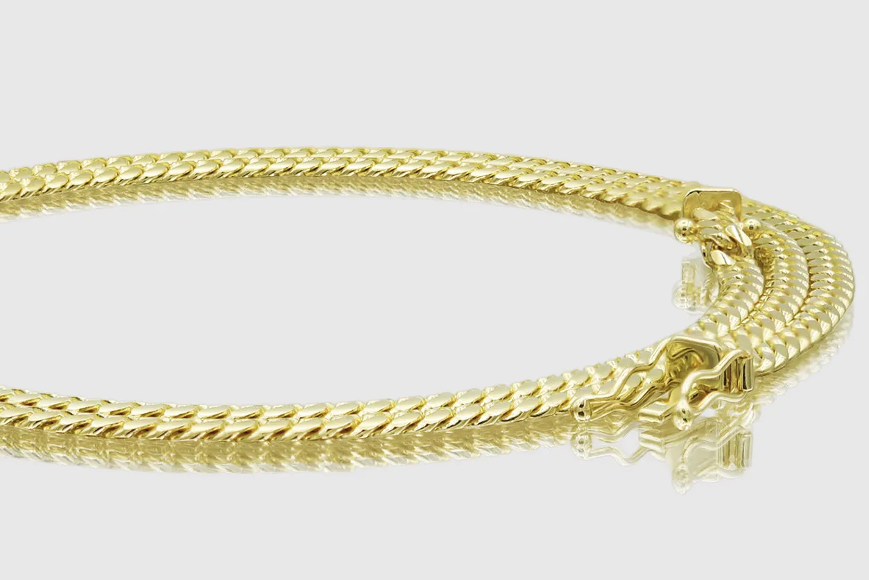 3mm Solid Miami Cuban Gold Necklace