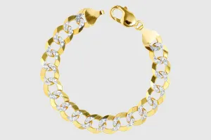 4mm - 16mm Solid Cuban Curb Diamond Cut Bracelet - 14k Yellow Gold