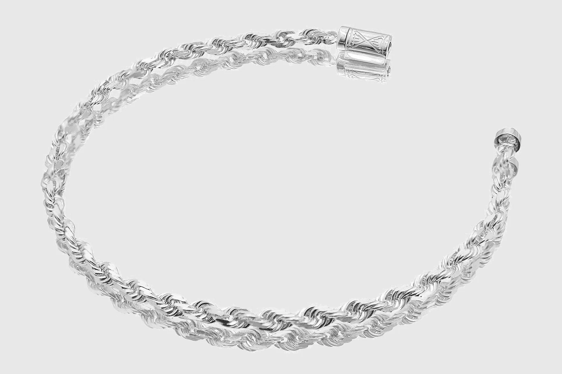 4mm Rope Bracelet - Solid Gold - Barrel Lock