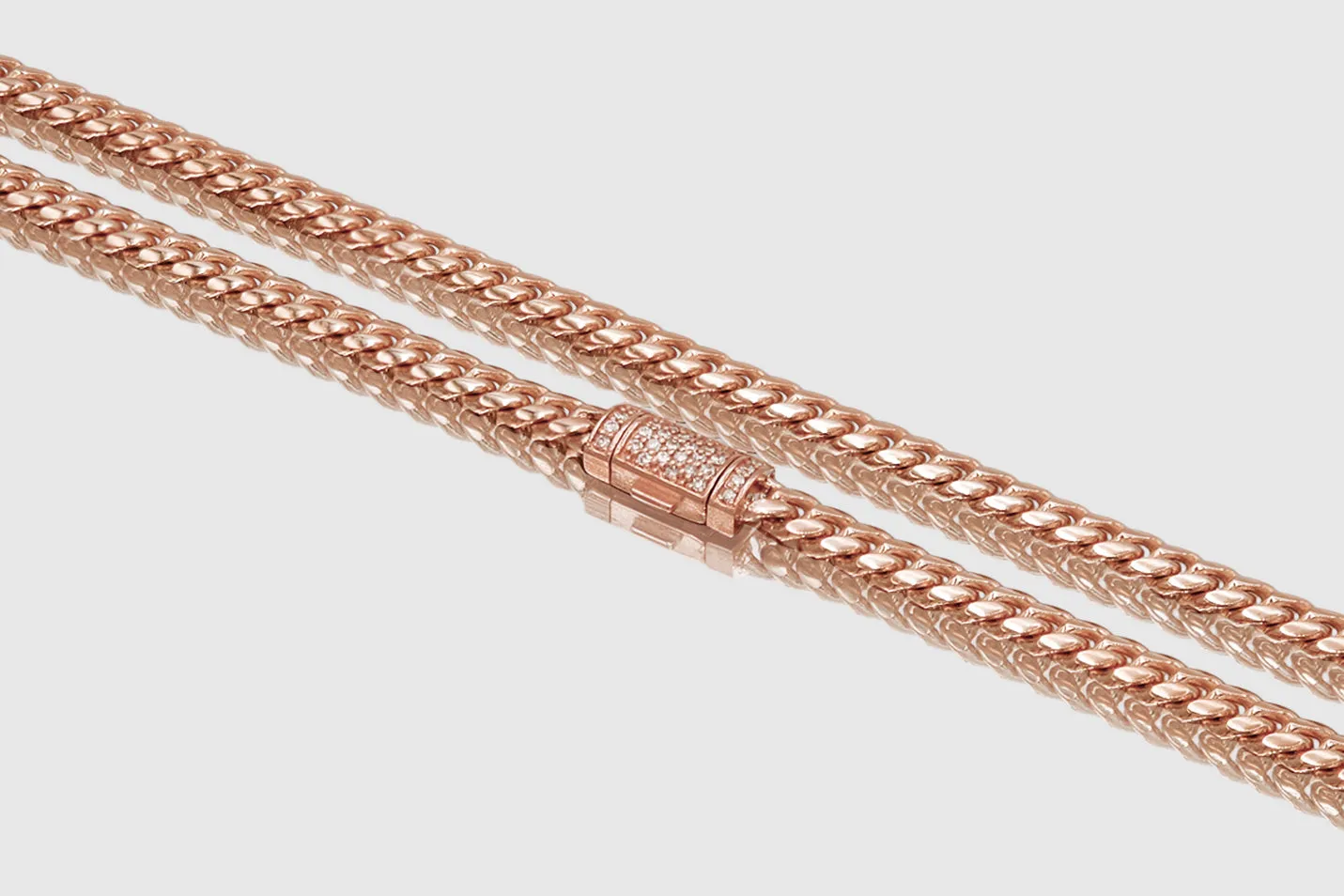 4mm Solid Miami Cuban Gold Diamond Lock Necklace