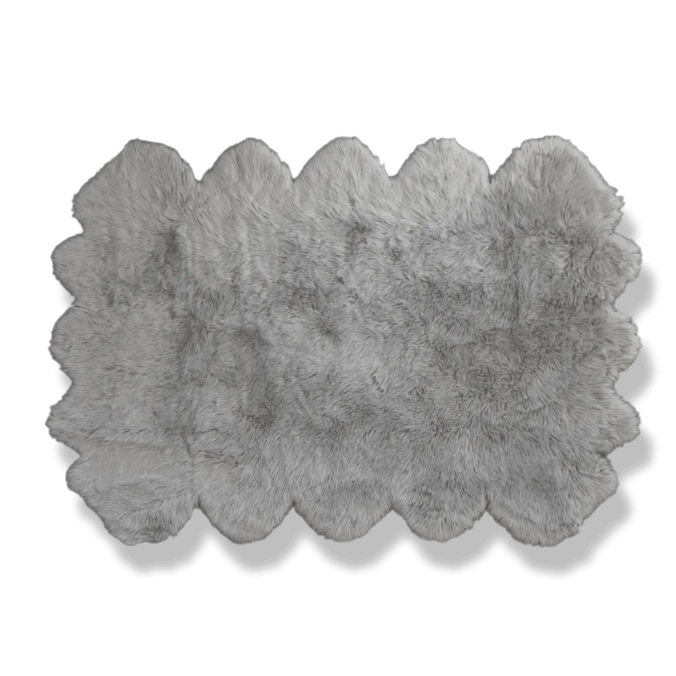 6' x 9' Artificial Wool Faux Fur Rug - Gray