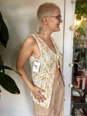 70s crocheted waistcoat/sweater vest