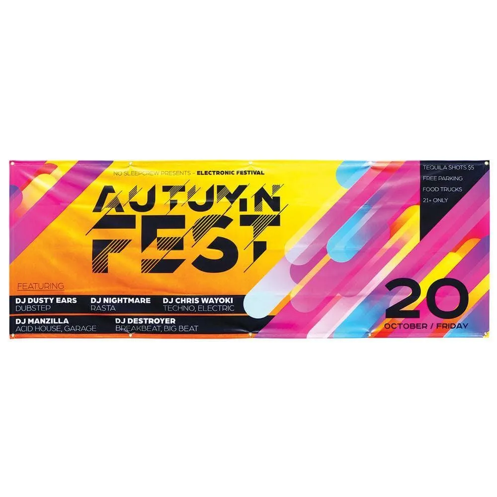 8 x 3ft. Custom Fabric Banner
