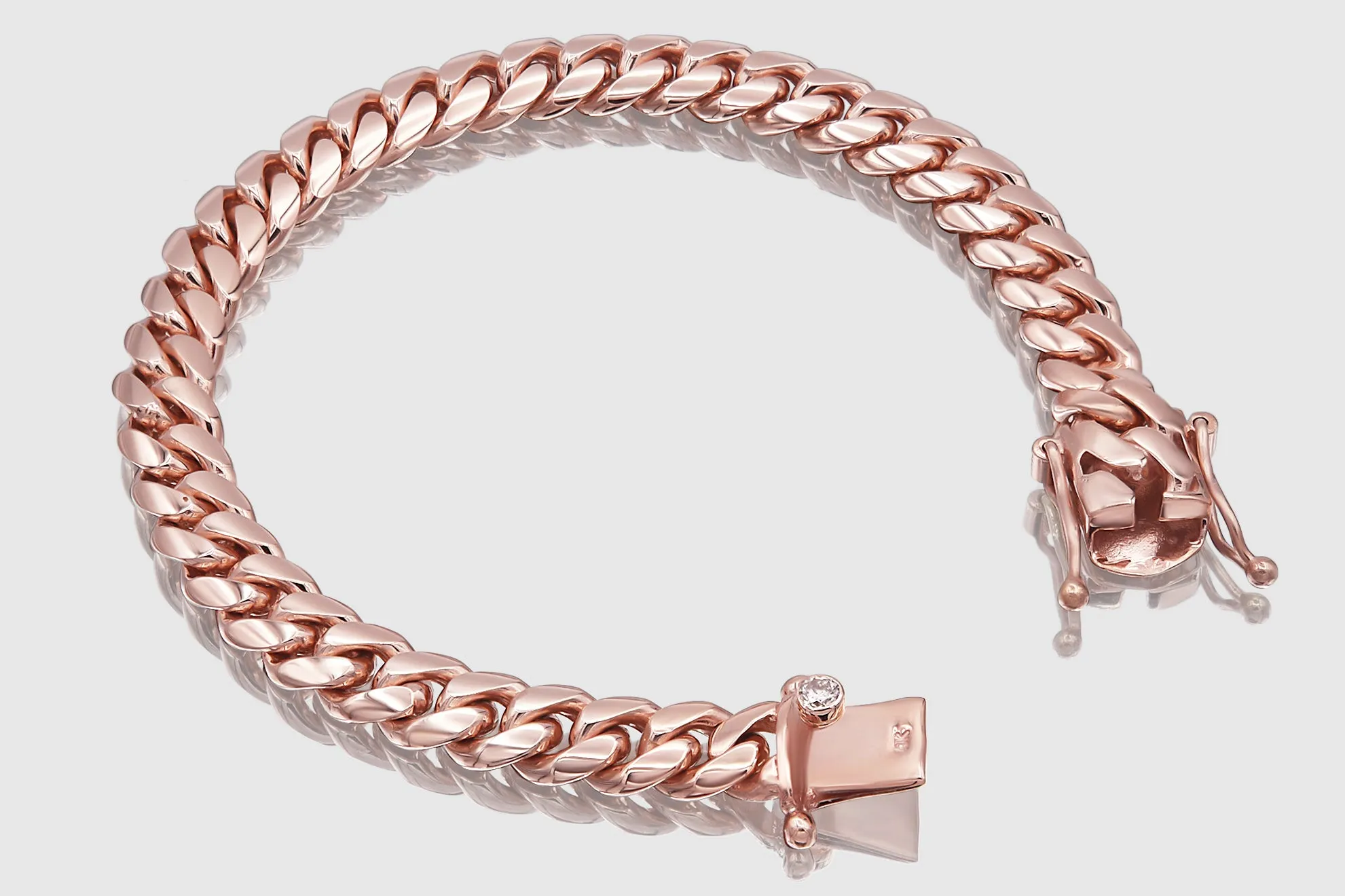 9mm Solid Miami Cuban Gold Diamond Button Bracelet