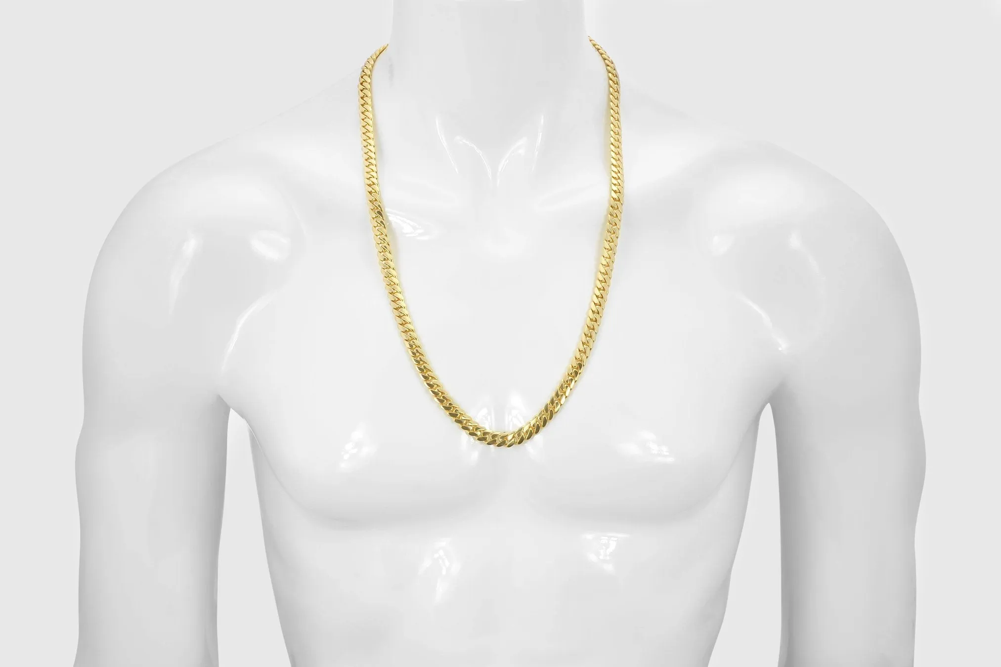 9mm Solid Miami Cuban Gold Necklace