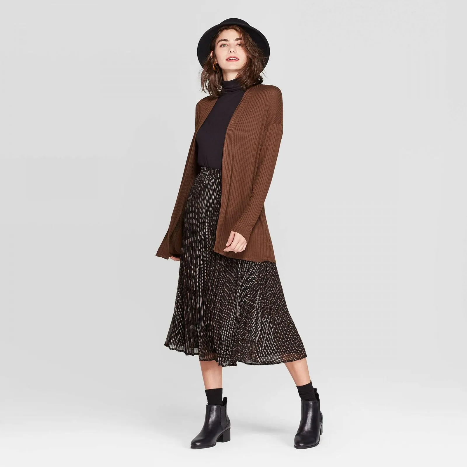 A New Day Women's Long Sleeve Open Neck Layering Rib Cardigan