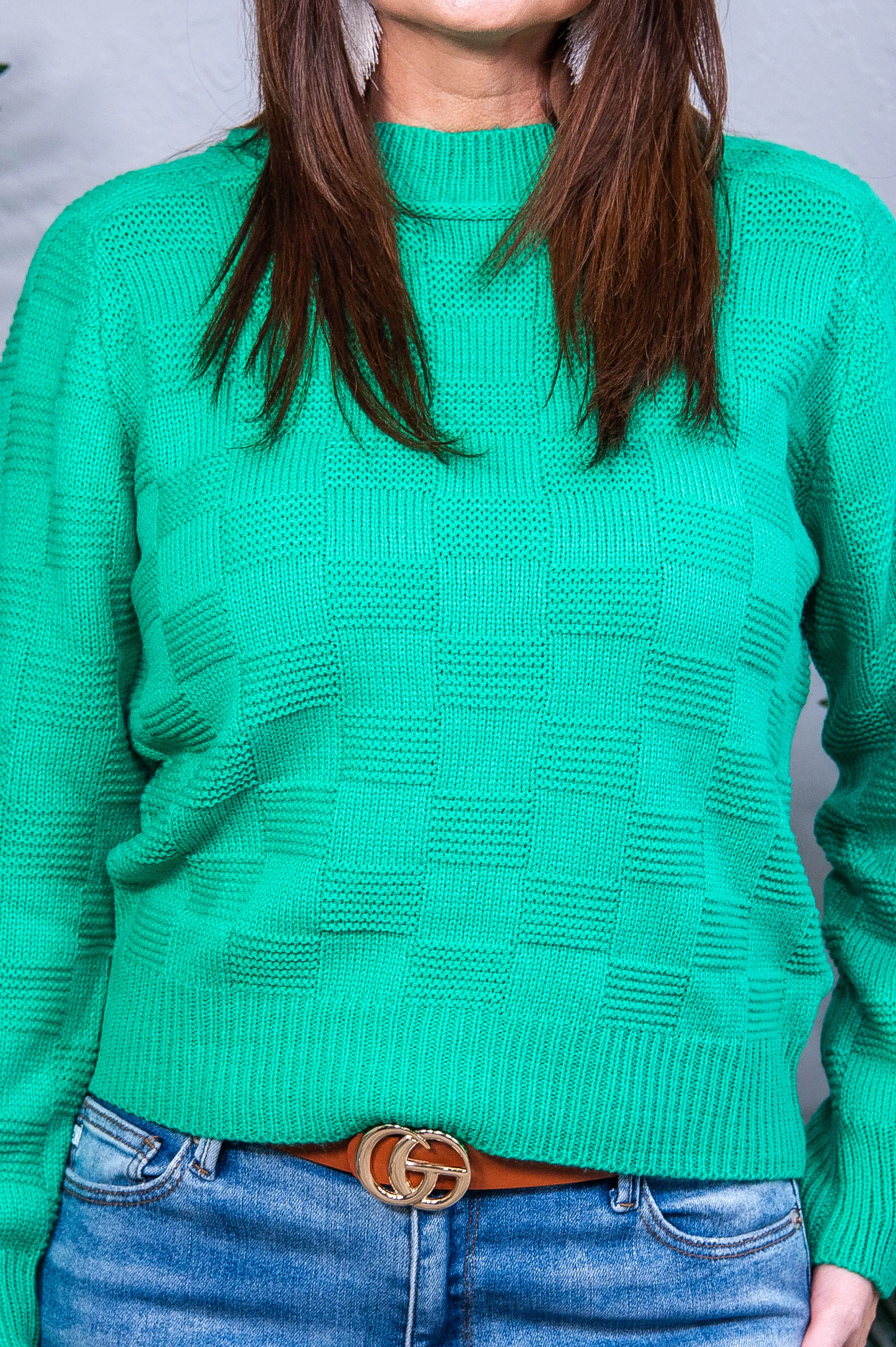 A Song to Sing Kelly Green Sweater Knit Pullover - T10872KGN