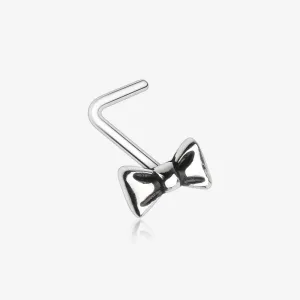 Adorable Dainty Bow-Tie L-Shaped Nose Ring