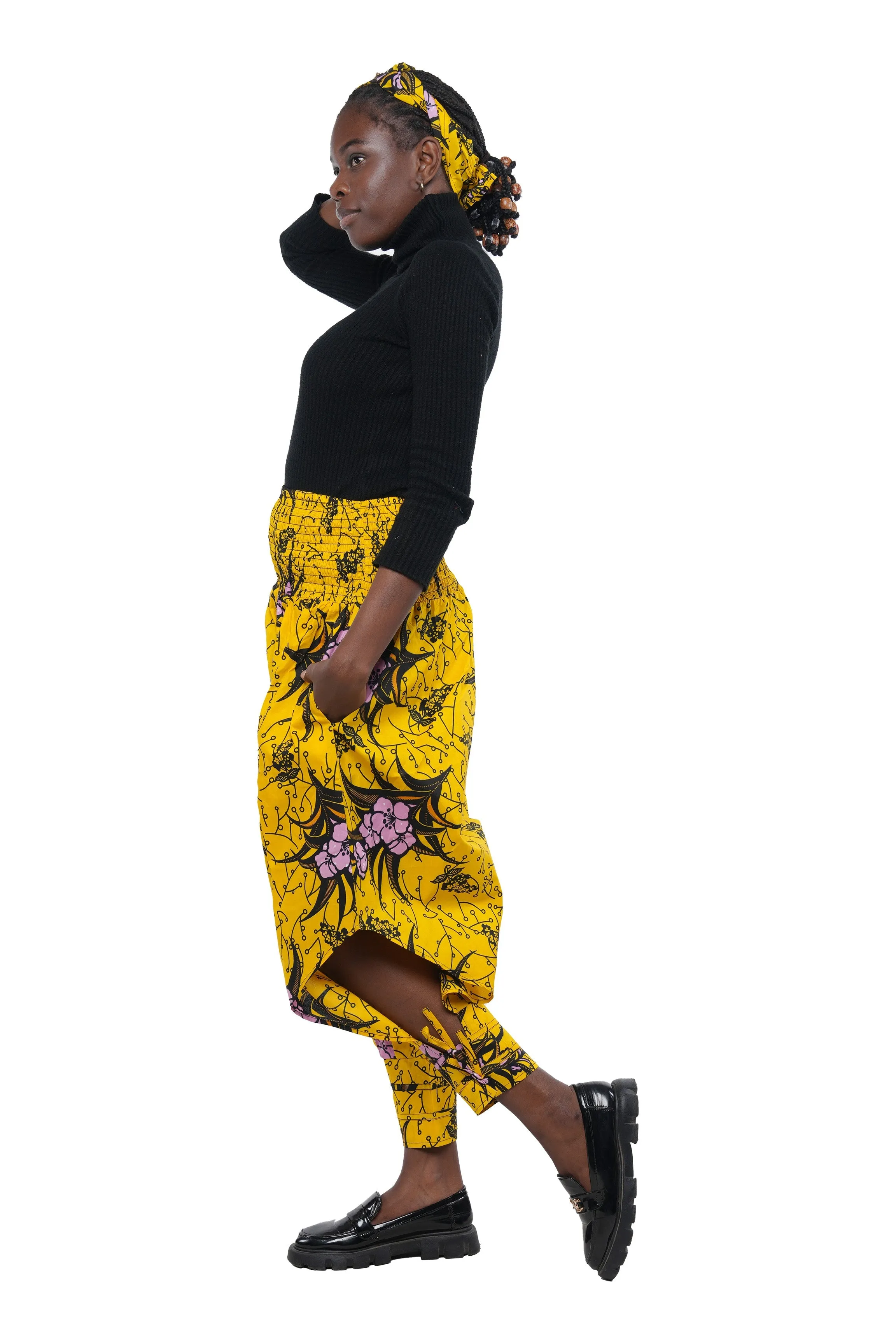 African Smoked Harem Pants With Ties