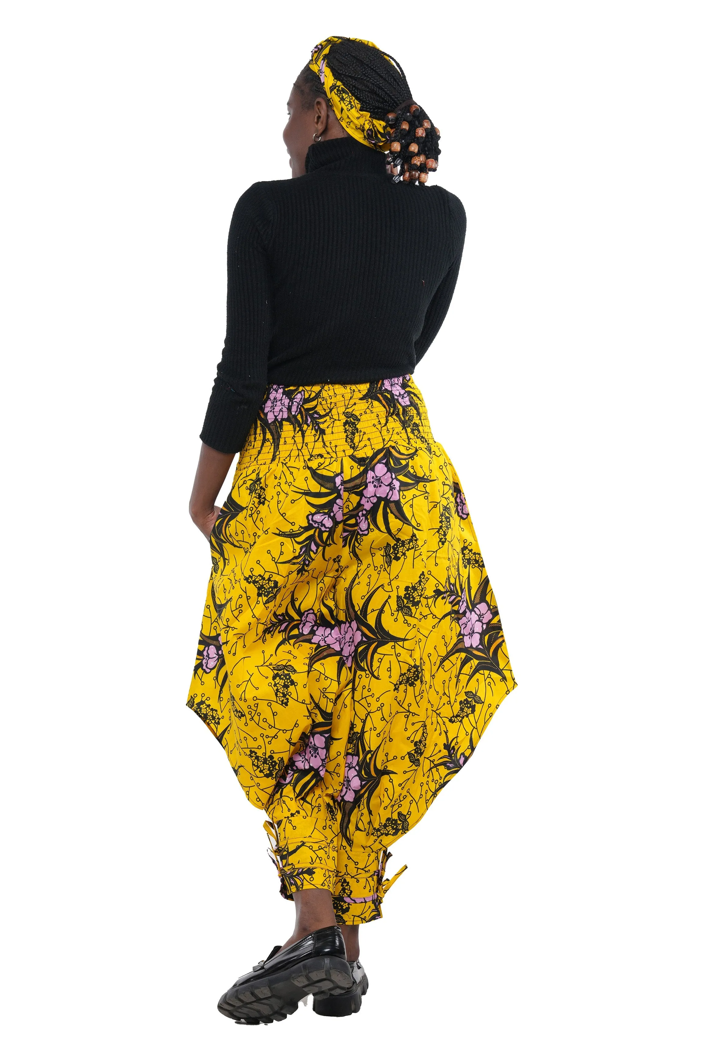 African Smoked Harem Pants With Ties