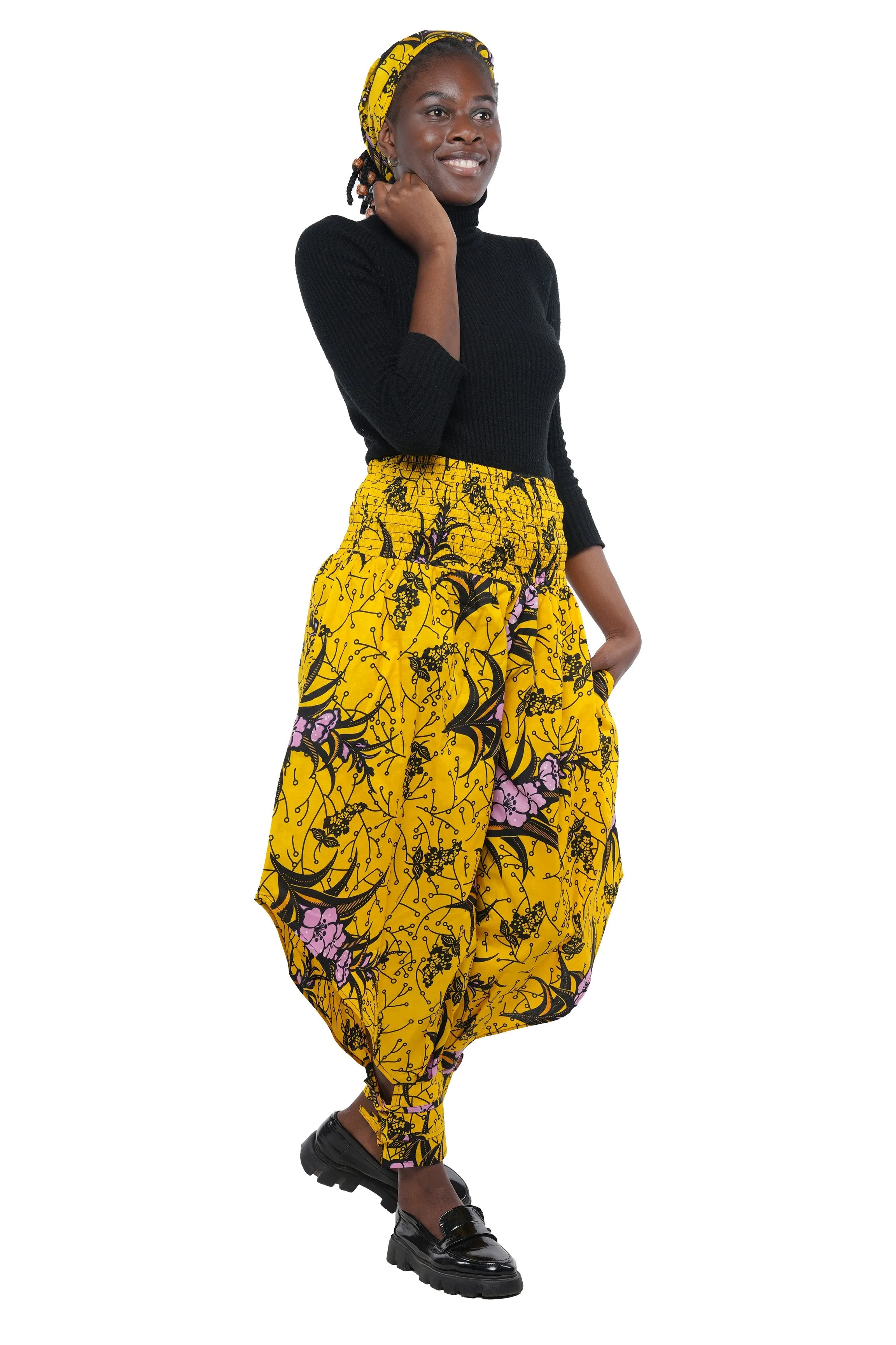 African Smoked Harem Pants With Ties
