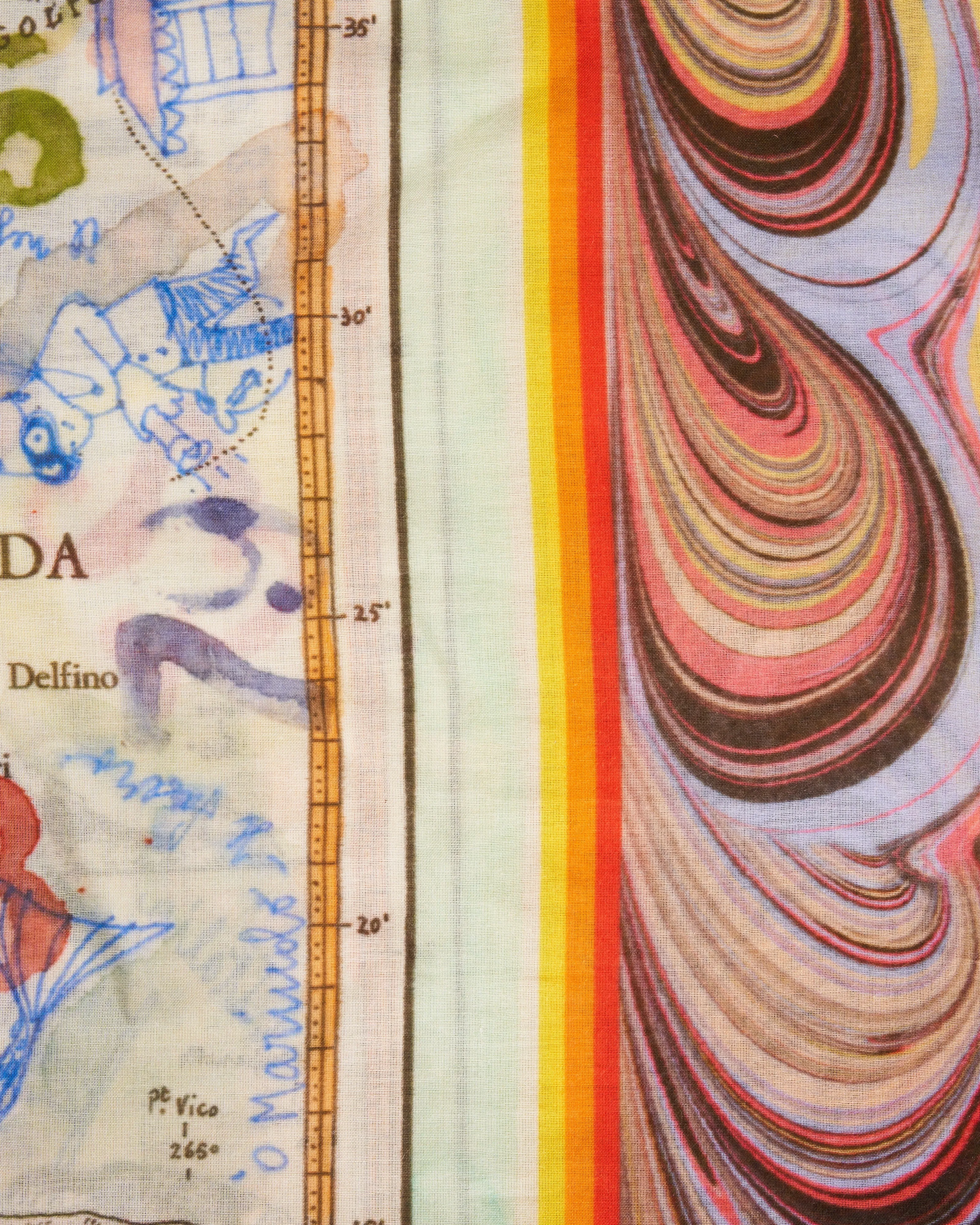 amalfi patterned scarf - multi