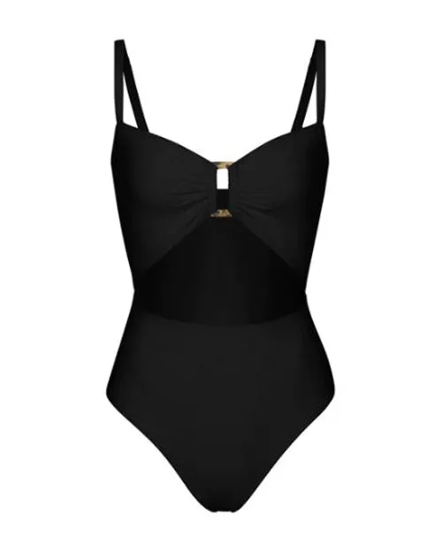 ANEMOS | Tortoise Cutout One-Piece Swimsuit | Black