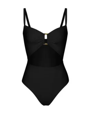 ANEMOS | Tortoise Cutout One-Piece Swimsuit | Black