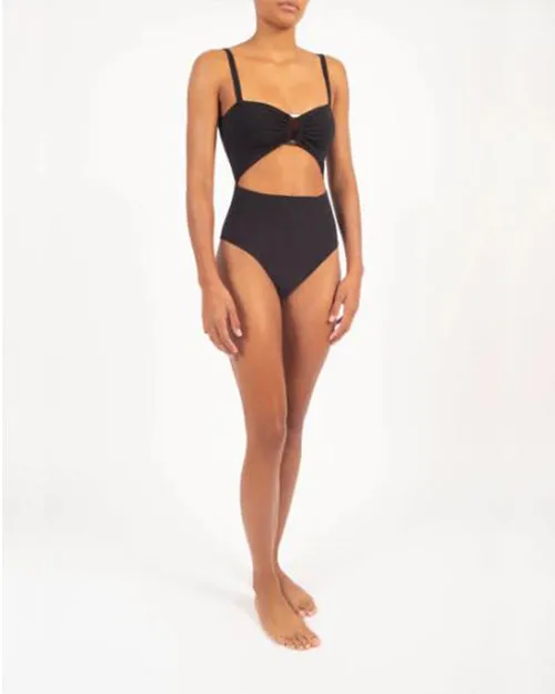 ANEMOS | Tortoise Cutout One-Piece Swimsuit | Black