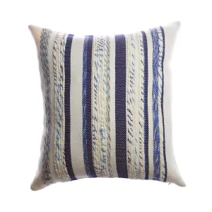 Anette Square Wool Pillow - Blue