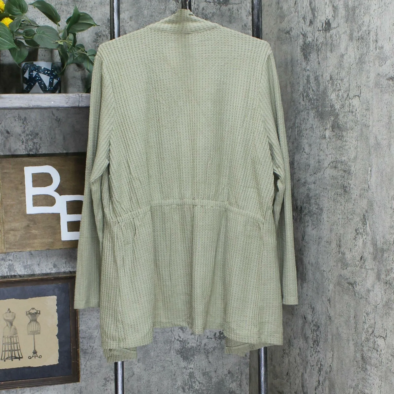 AnyBody Women's Plus Size Brushed Waffle Knit Waterfall Cardigan