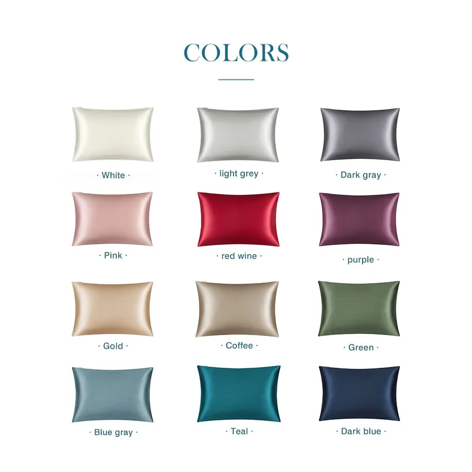 Anyhouz Pillowcase 50x90cm Teal Natural Mulberry Silk For Comfortable And Relaxing Home Bed - King Size