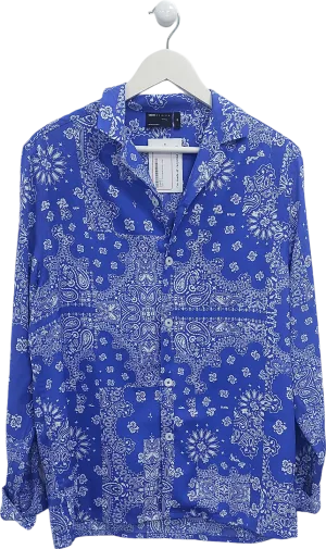 ASOS Blue Paisley Print Shirt UK XS
