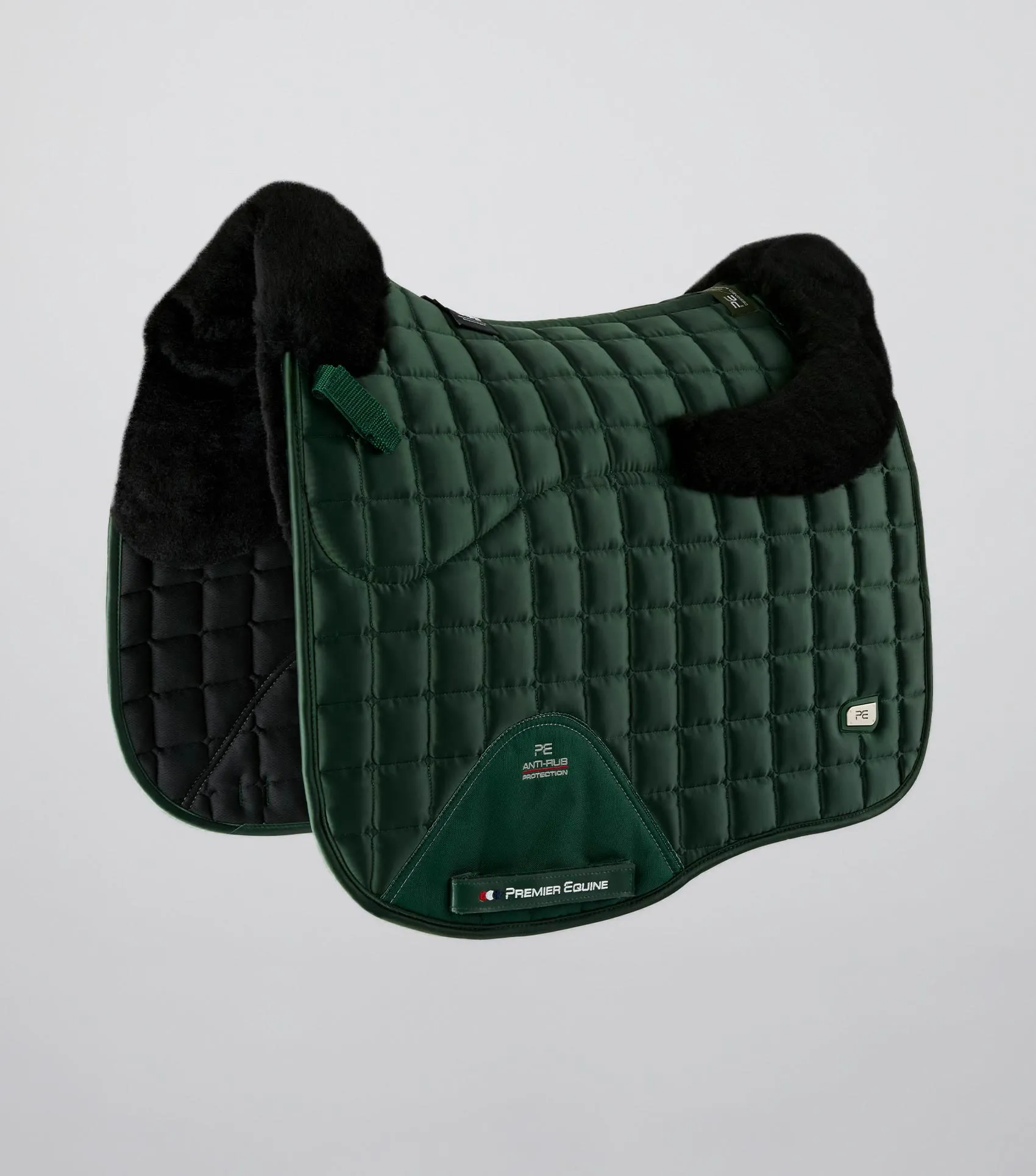 Atlantis CC Satin Wool Dressage Square Olive/Black Wool