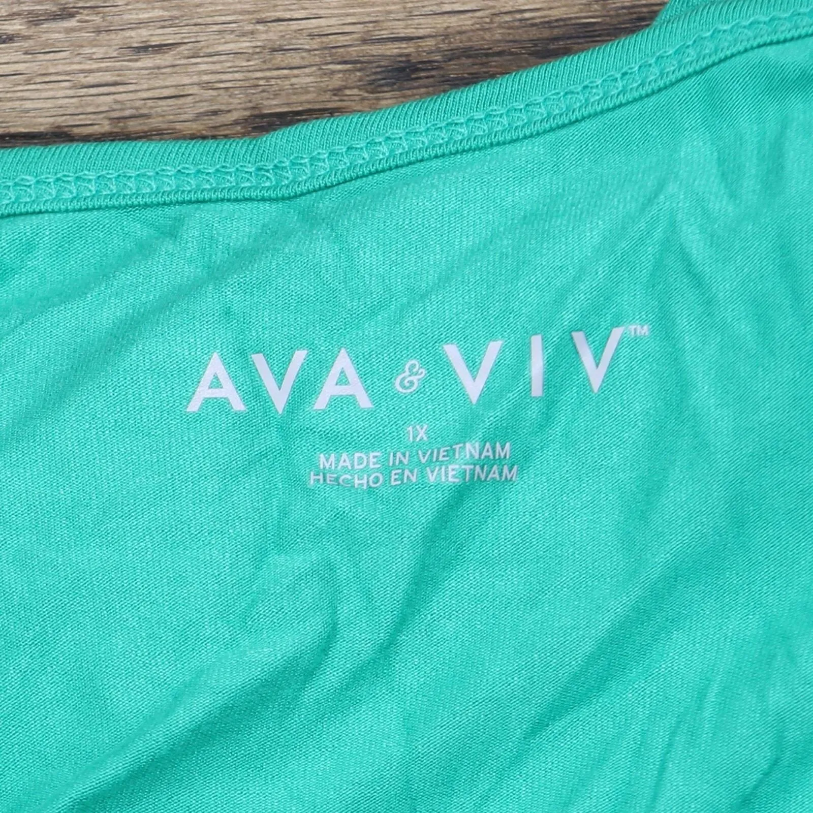 Ava & Viv Womens Knit Tank Maxi Dress Green 1X