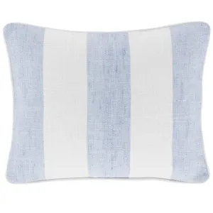 Awning Stripe Indoor/Outdoor Decorative Pillow Cover - Soft French Blue