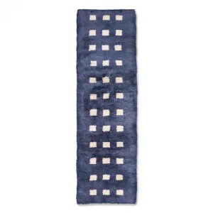 Azure Poetry -  Luxury Shag Moroccan Runner Rug