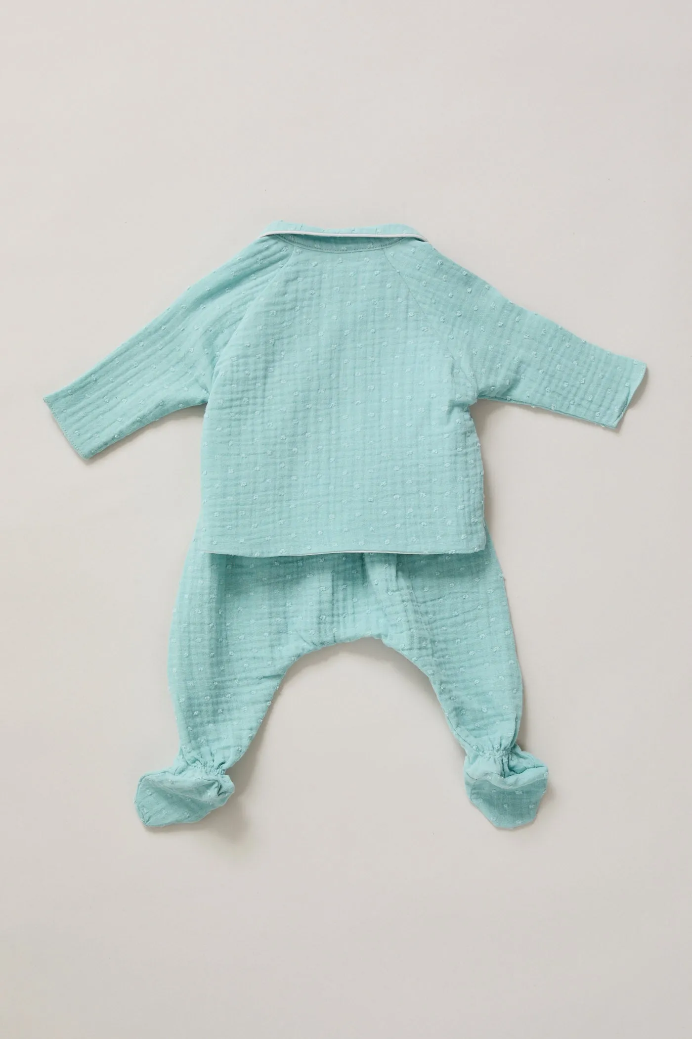 Baby Kimono Set in Aqua Bubble