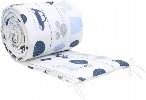 Baby Padded Bumper Fit Crib All-round 260cm Straight 100% Cotton Retro Cars