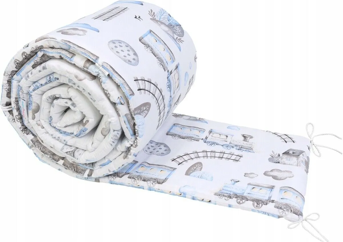 Baby Padded Bumper Fit Crib All-round 260cm Straight Cotton Retro Locomotive