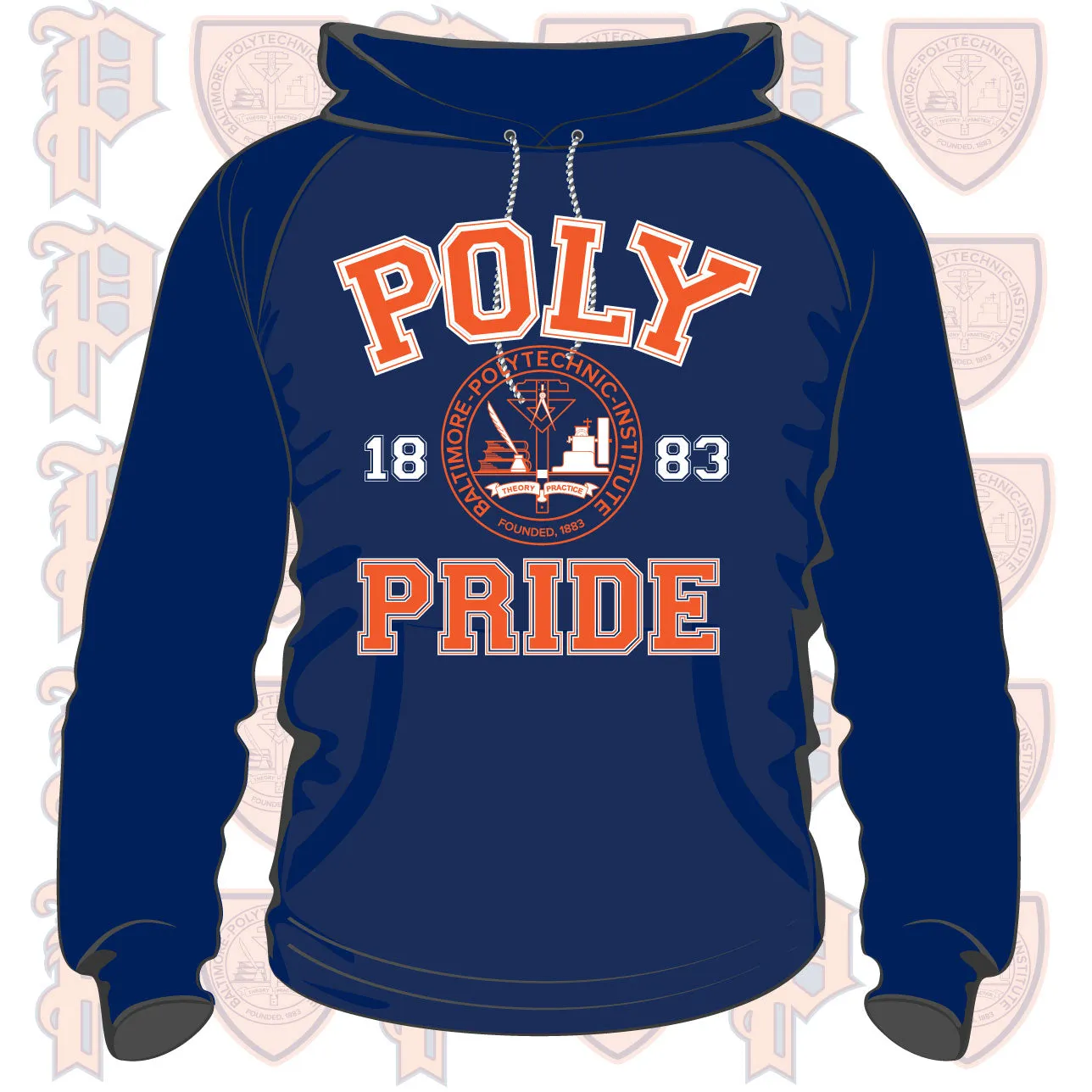 Baltimore Polytechnic Institute | POLY PRIDE Navy Unisex Hoodie - LN -