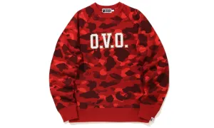 BAPE x OVO Color Camo Crewneck Red