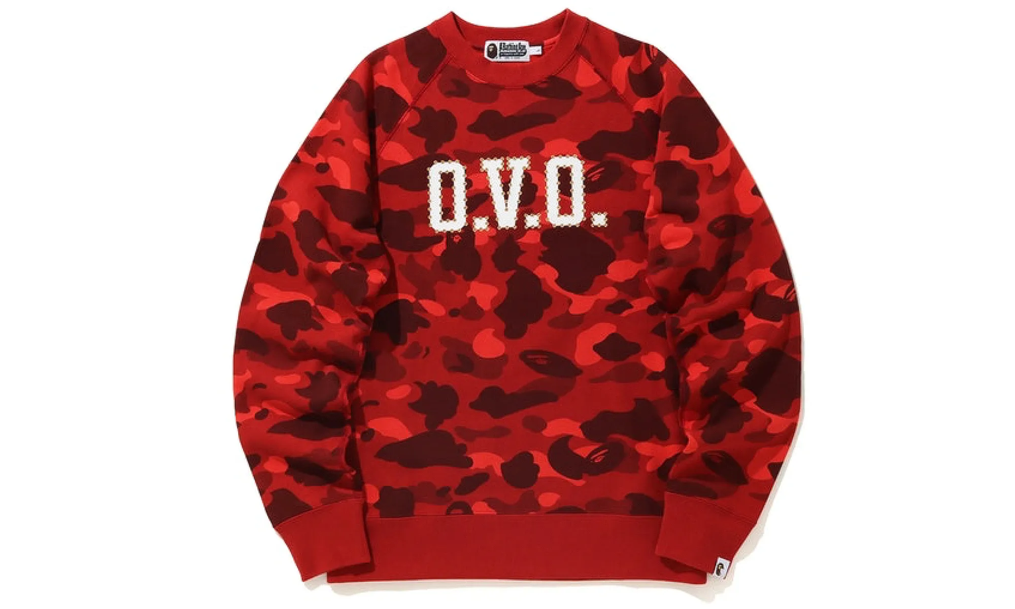 BAPE x OVO Color Camo Crewneck Red