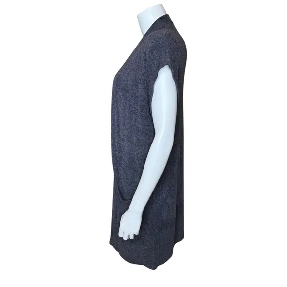 Barefoot Dreams CozyChic Ultra Lite Sleeveless Long Cardigan M Gray