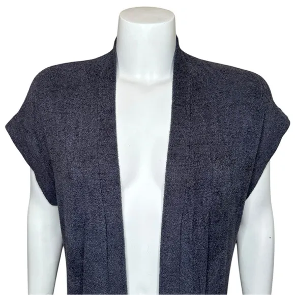 Barefoot Dreams CozyChic Ultra Lite Sleeveless Long Cardigan M Gray