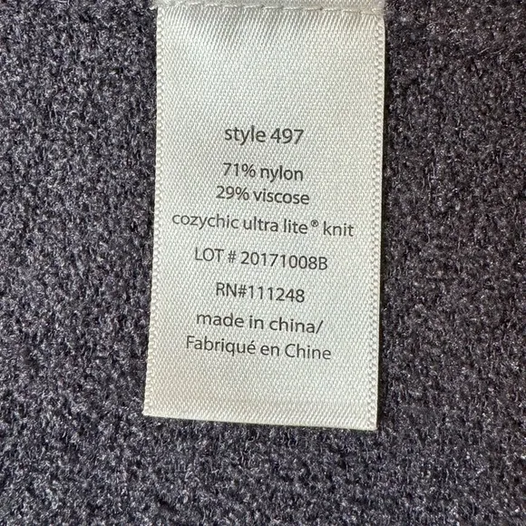 Barefoot Dreams CozyChic Ultra Lite Sleeveless Long Cardigan M Gray