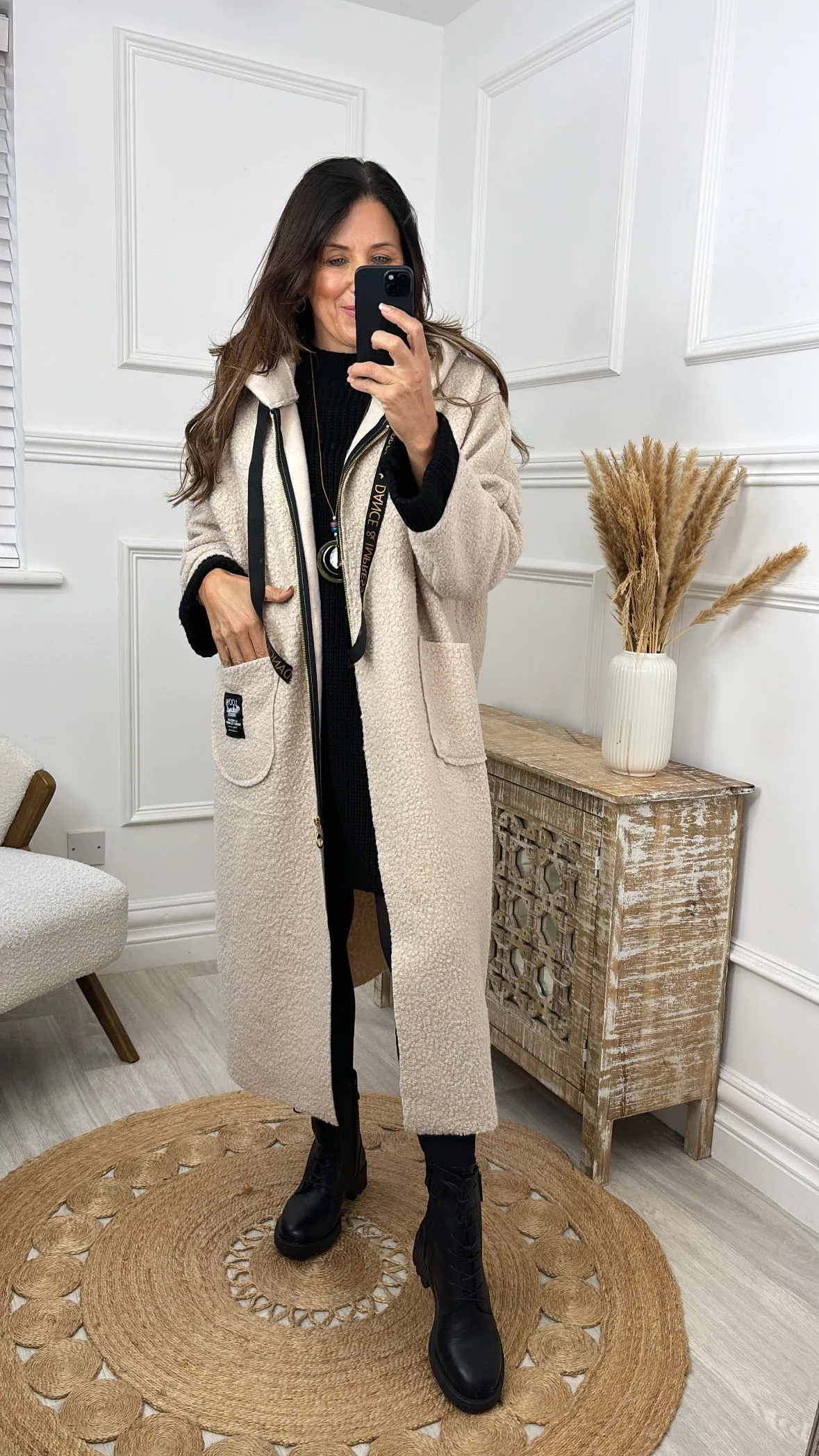 Bibi Black Long Jumper With Necklace