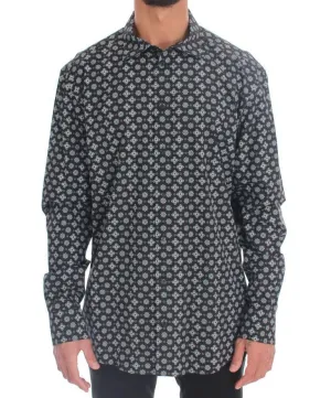 Black 100% Cotton Blue Print Casual Shirt