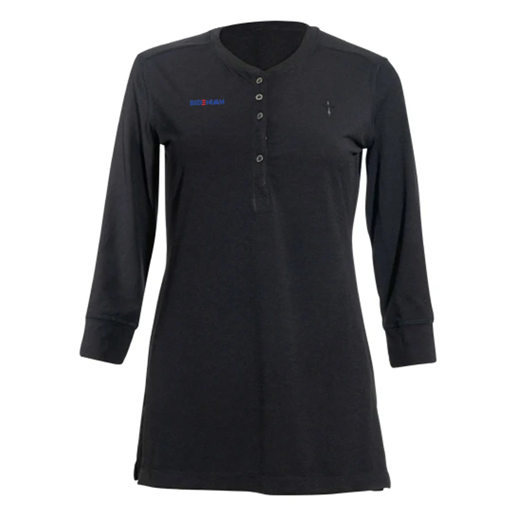 Black Front Button Polo With Cross Logo UV
