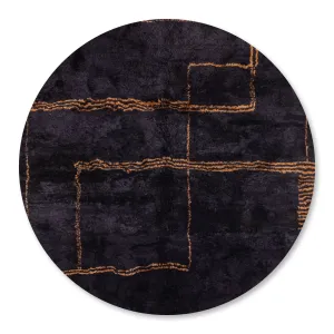 Black Sands Mirage Round - Luxury Shag Moroccan Rug