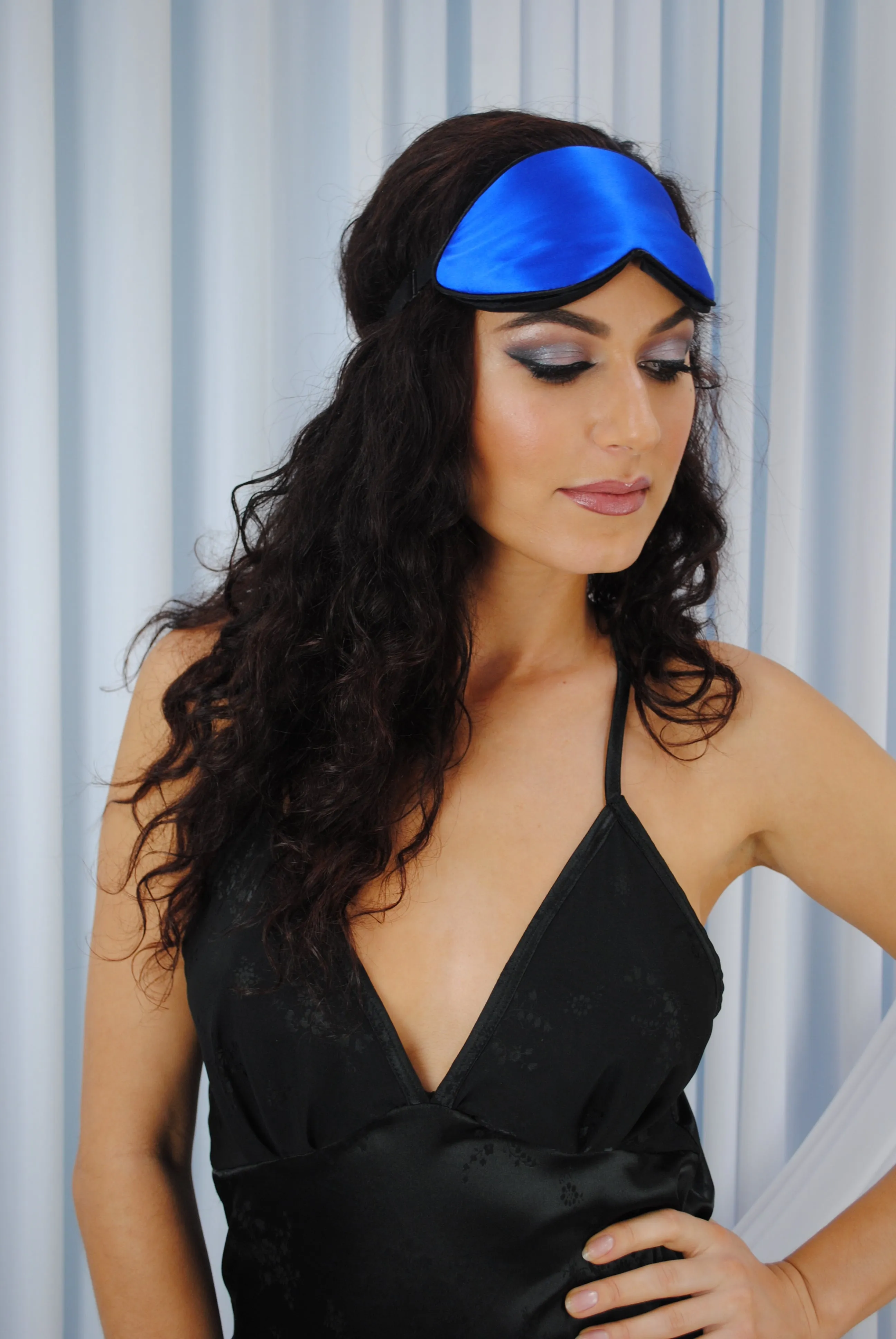 BlisSsleep 100% Silk Sleep Eye Pads Mask in Royal Blue