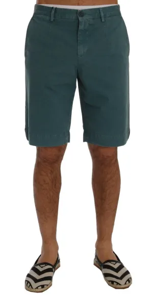 Blue Cotton Above Knees Casual Shorts