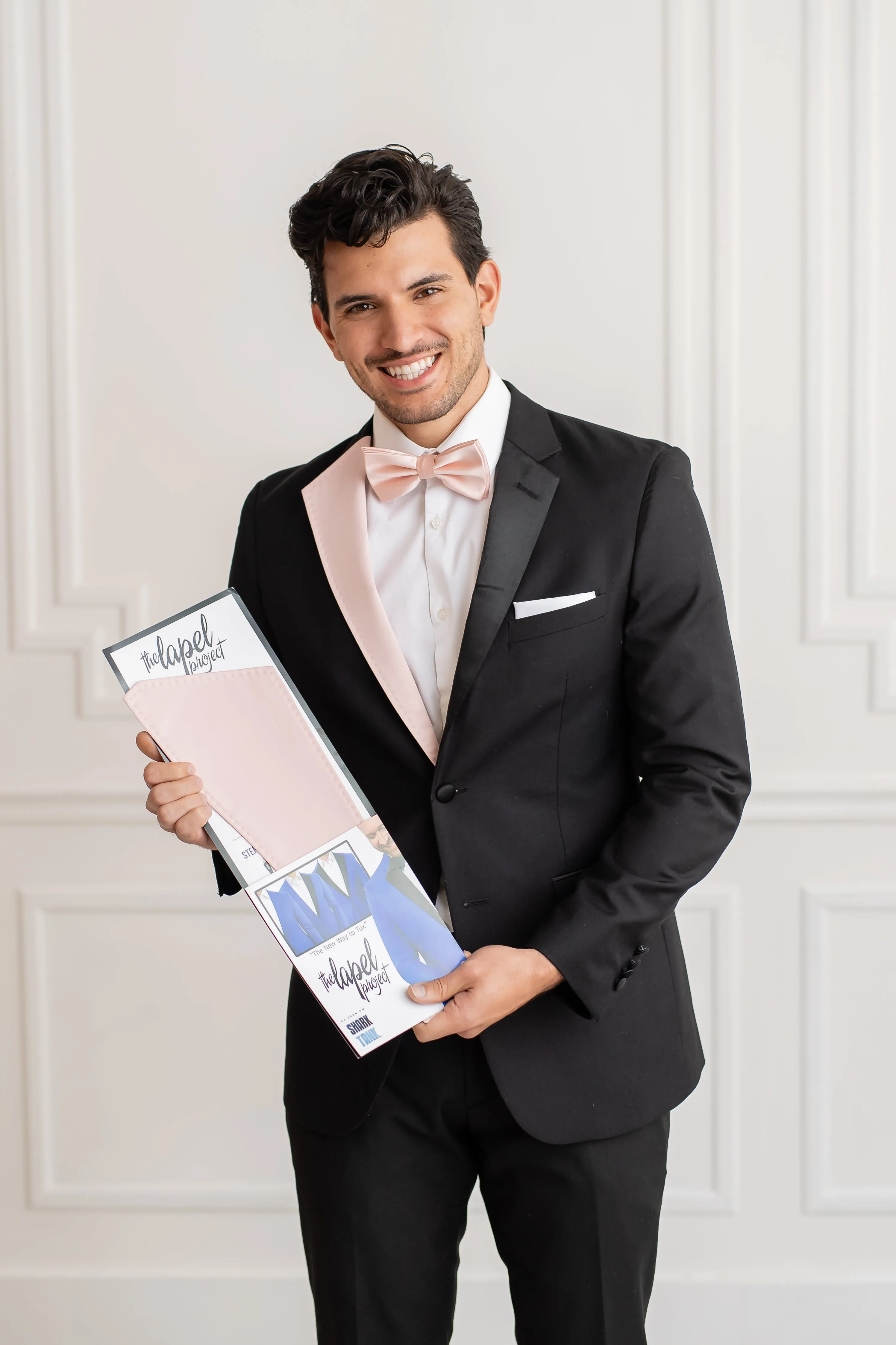BLUSH SATIN NOTCH LAPELS