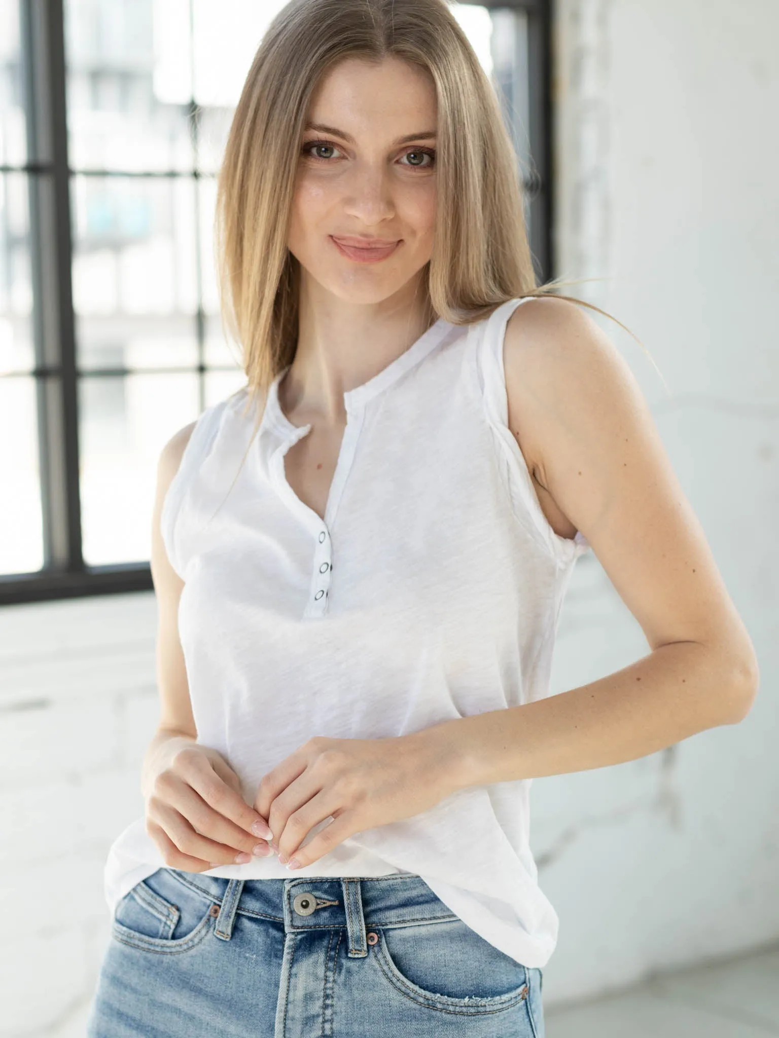 Bobi Roll Sleeve Henley