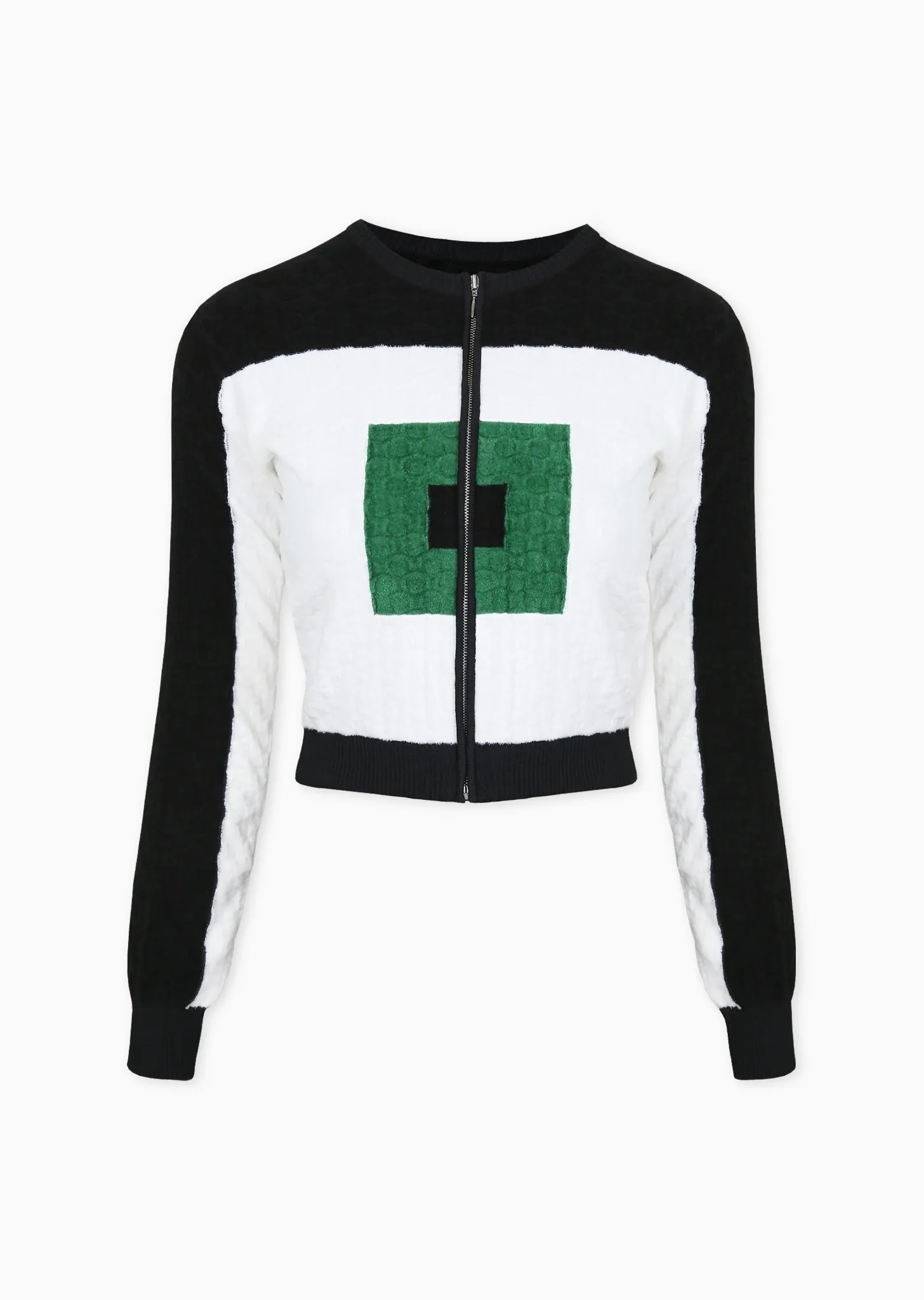 Bonnie - Soft Polka Dot Velour Jacket With Square Motif