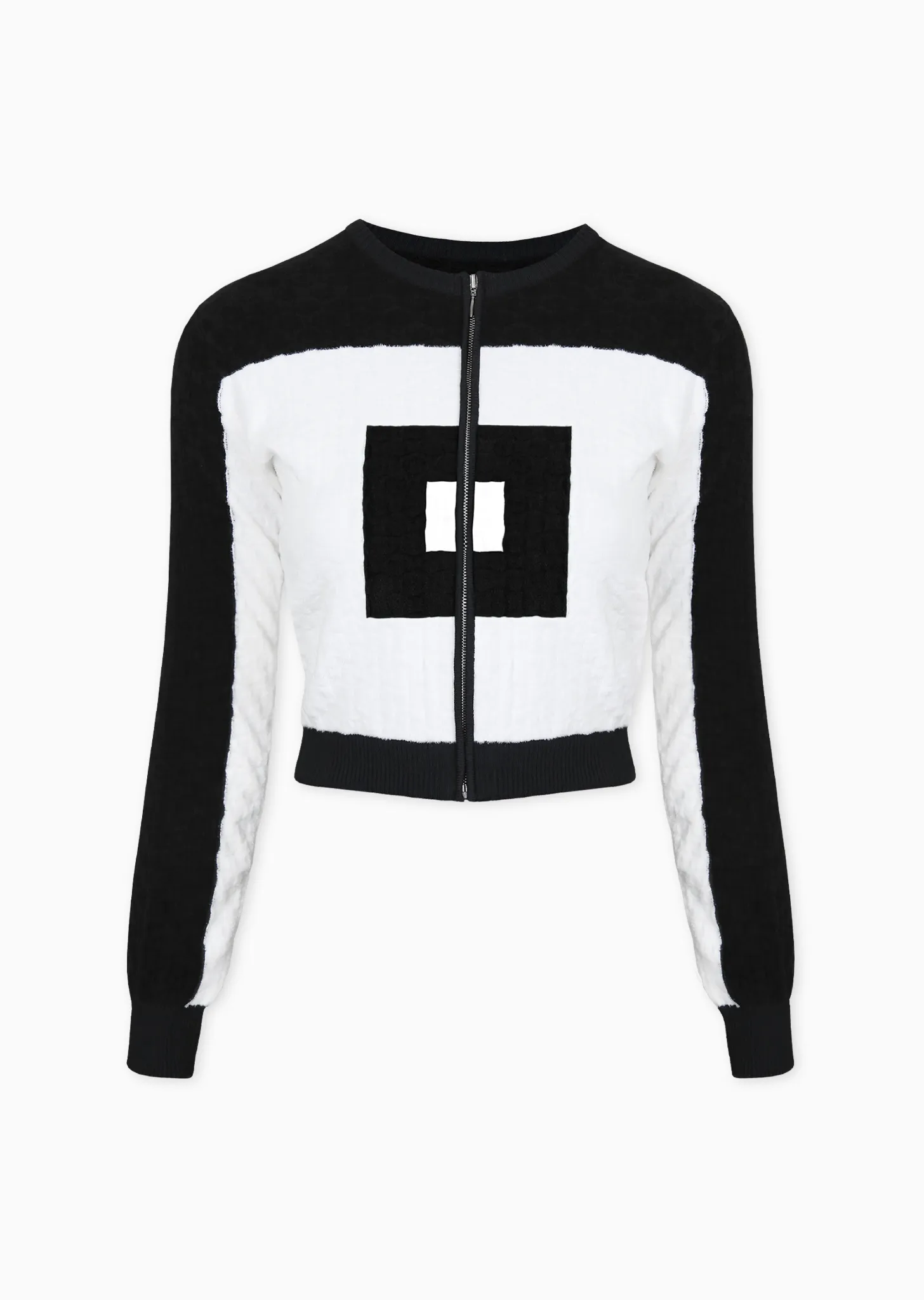 Bonnie - Soft Polka Dot Velour Jacket With Square Motif