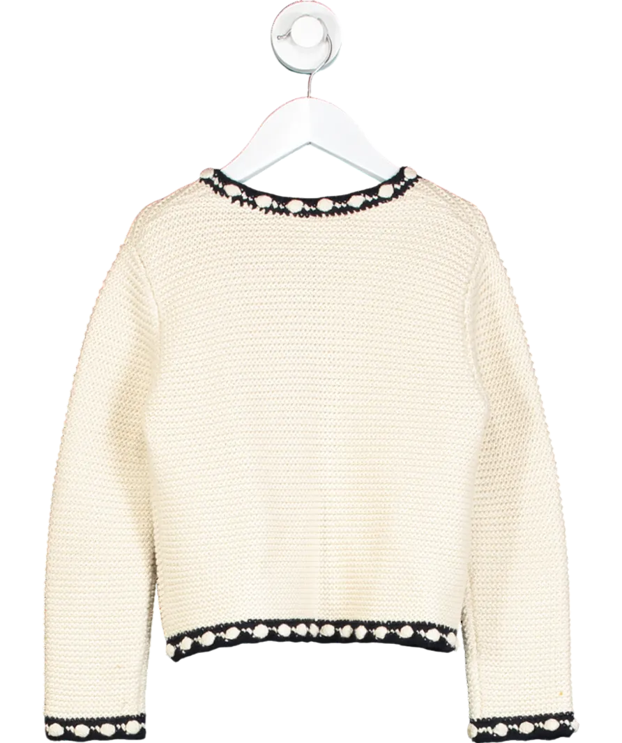 Bonpoint Cream Fanette Wool Blend Cardigan 6 Years