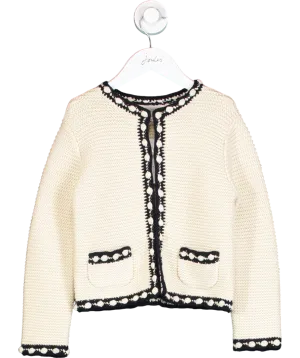Bonpoint Cream Fanette Wool Blend Cardigan 6 Years